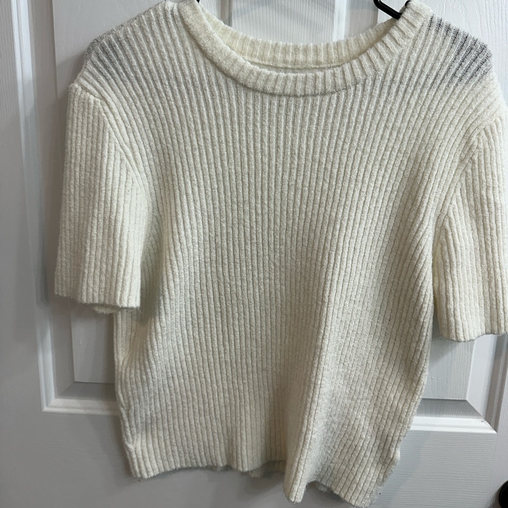 Celebrity  Ivory Ribbed Sweater
